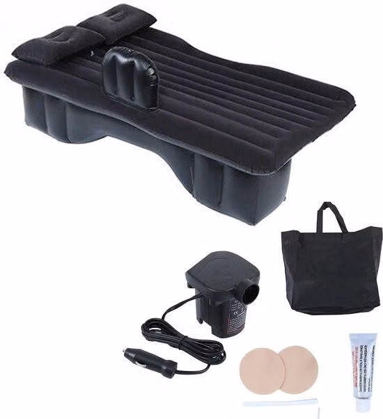 Sistema di divano gonfiabile per due persone - Materasso gonfiabile da viaggio per moto o auto con cuscini - Divano letto da viaggio - Materassino per il sedile posteriore - Comodo divano gonfiabile per il sedile posteriore - Divano letto gonfiabile di al
