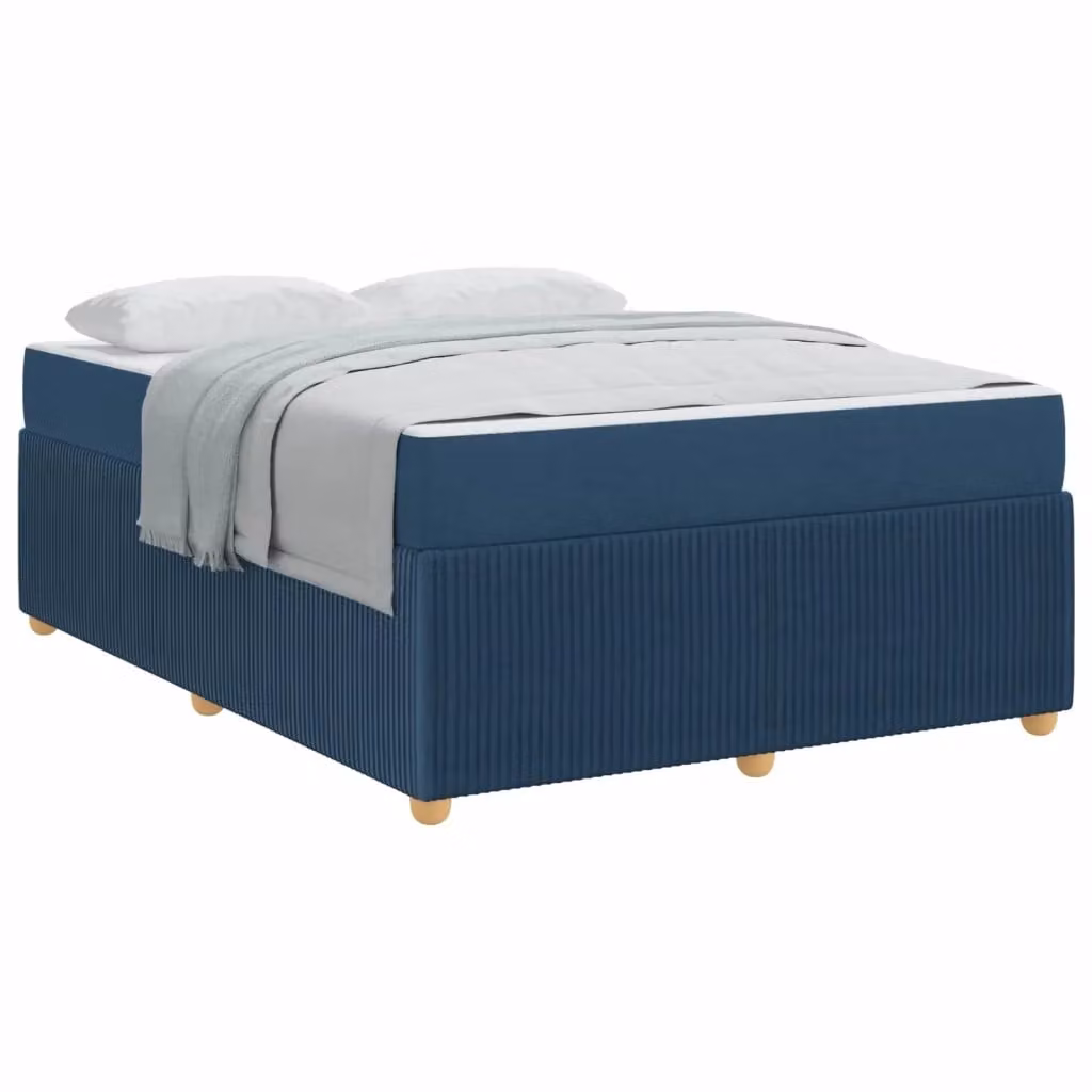 Struttura del letto imbottita vidaXL in tessuto blu, L 140 x P 200 cm – 2