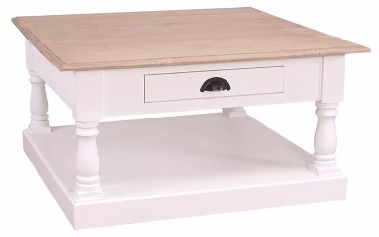 Casa Padrino tavolino in stile country con cassetto 90 x 90 x h. 47 cm - Mobili in stile country