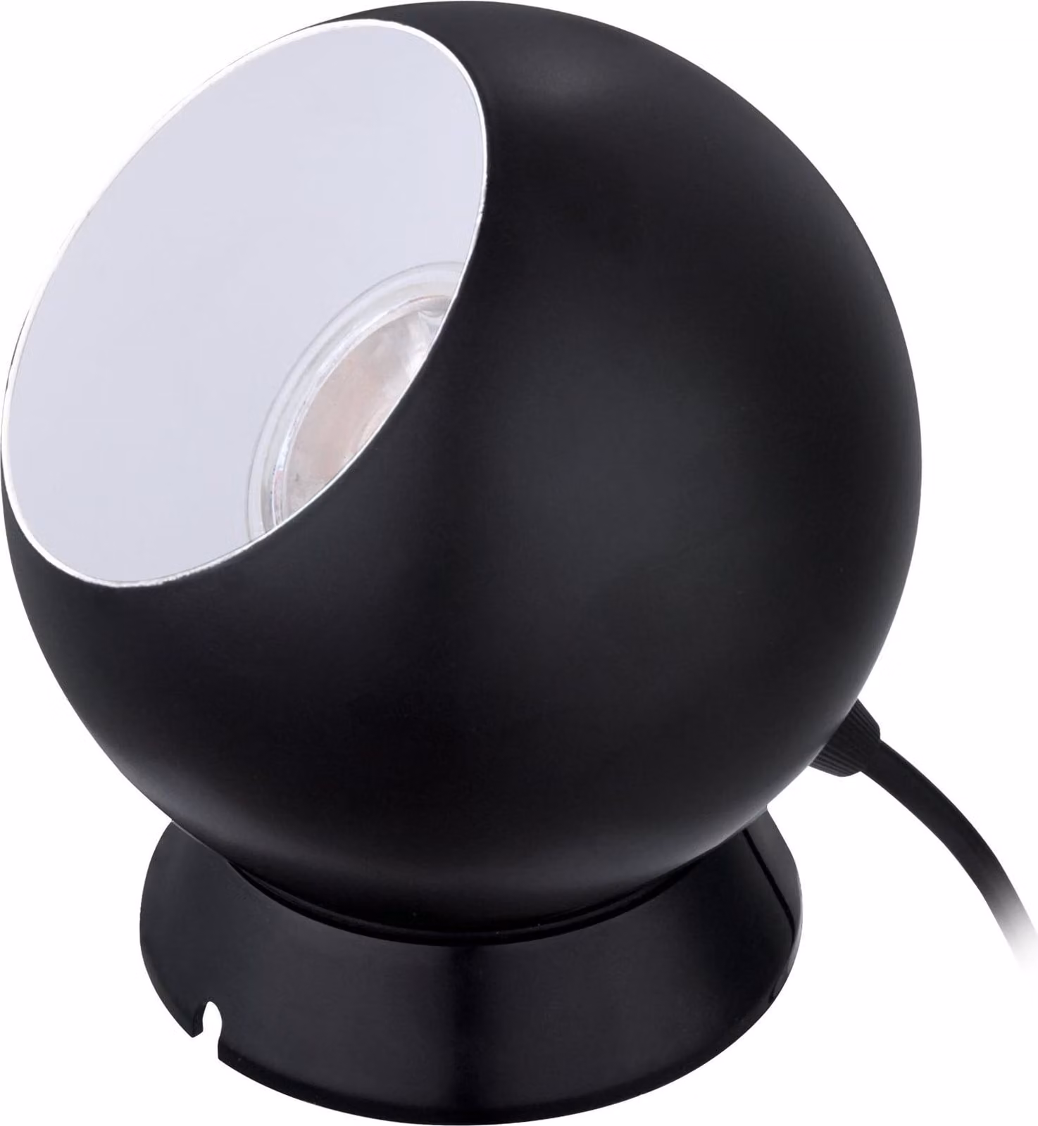 Lampada da tavolo EGLO Petto 1, lampada da comodino rotonda con paralume, lampada da tavolo a forma di sfera in metallo, lampada a sfera inclusa di attacco GU10, luce bianco caldo, 13,5 cm