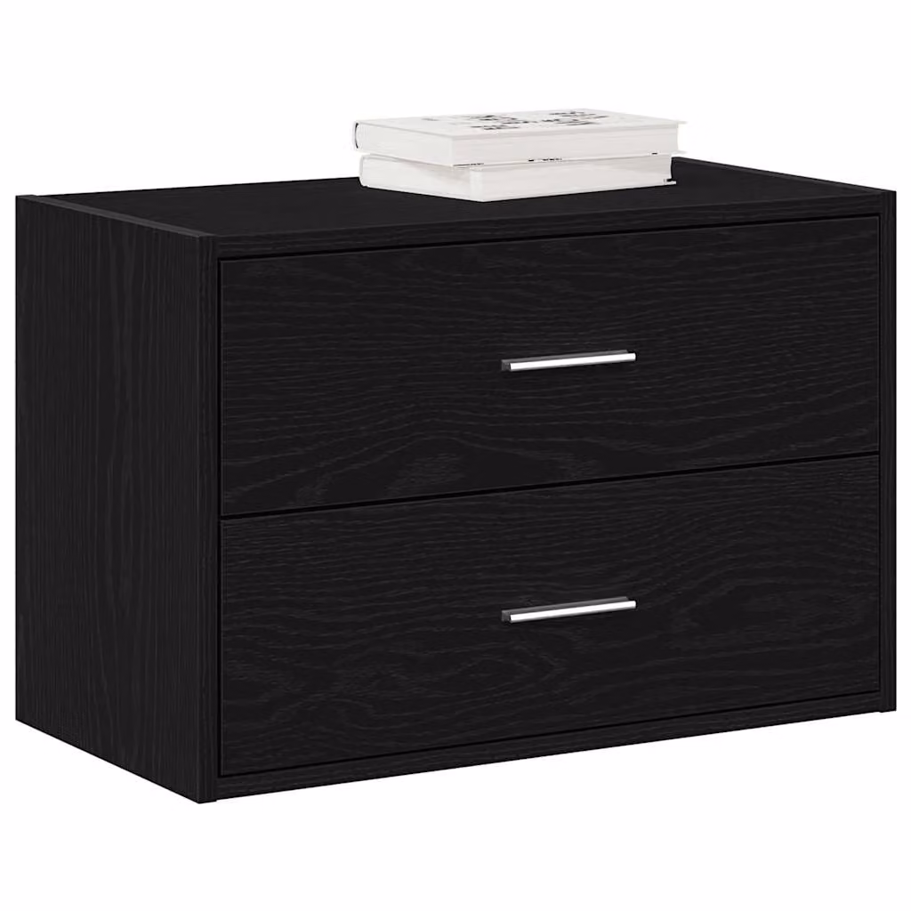 Armadio con 2 Cassetti vidaXL Rovere Nero in MDF L: 60 cm, P: 31 cm, H: 40 cm