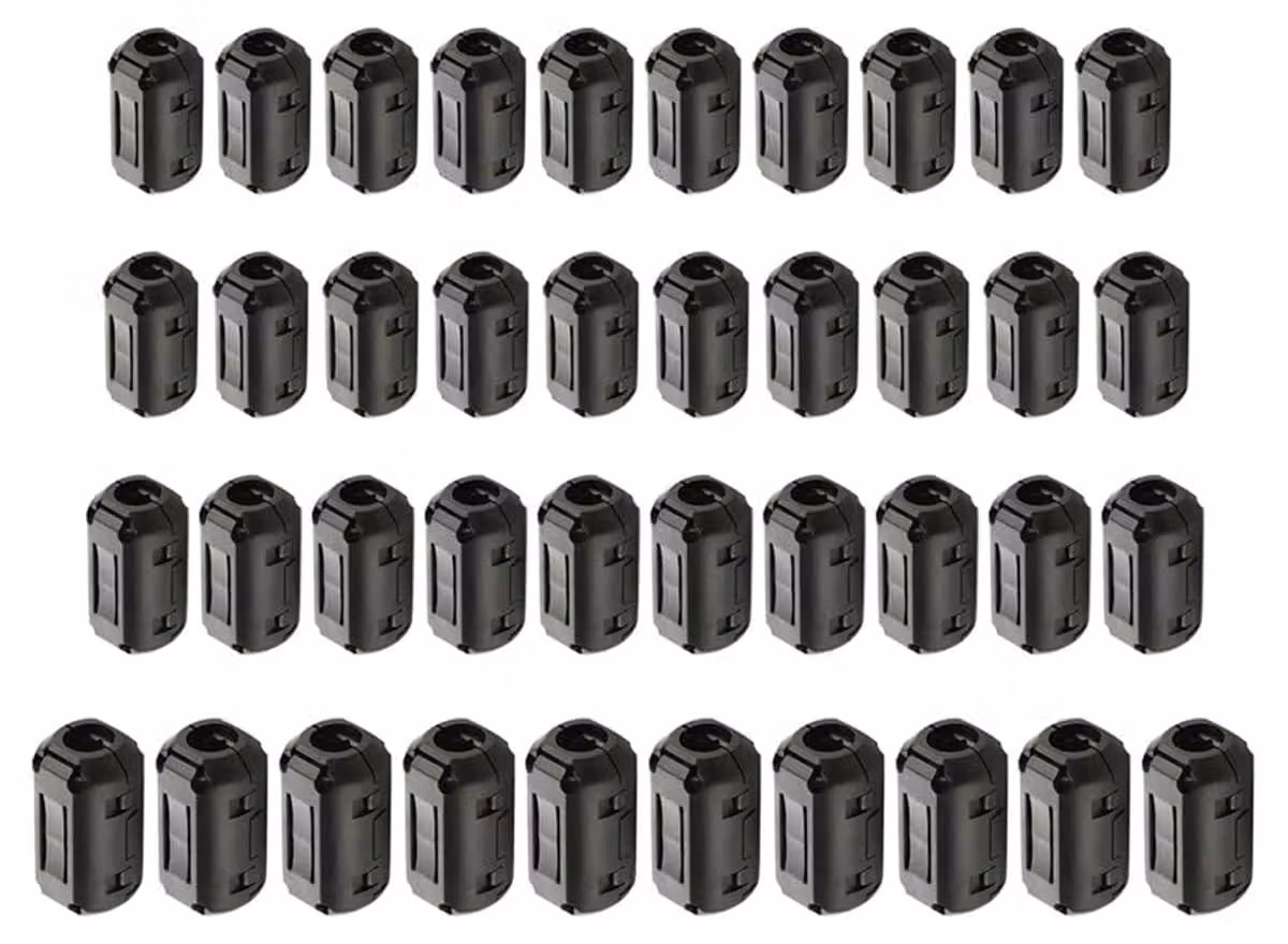 40 nuclei ferromagnetici, da fissare, filtro EMI, dimensioni 3,5–9 mm