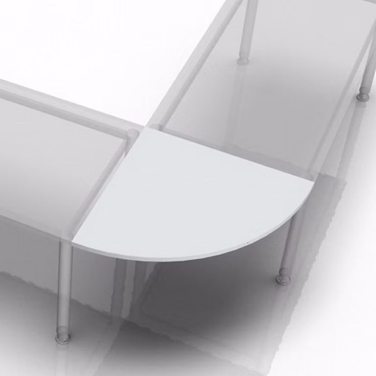 XBE91 W - Angolo di raccordo curvo, 80x80, grigio