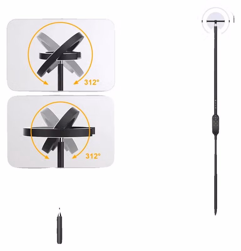 Lampada da terra a LED, con controllo touch e telecomando, regolabile su più angoli, lampada da terra a LED