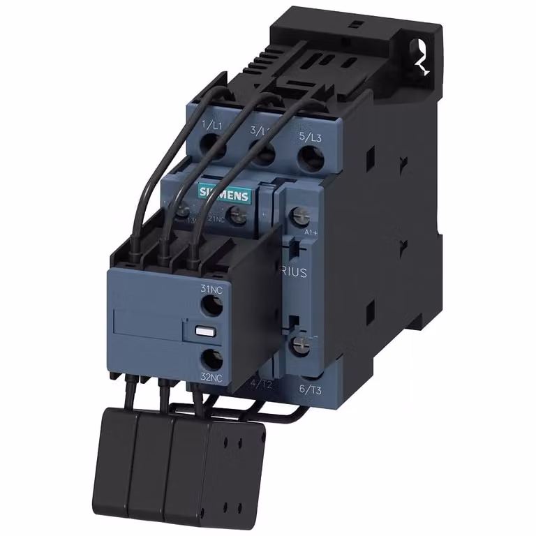 Contattore Siemens, AC-6B, 16,7 kVAr/400 V, 1S+2Ö, comando AC/DC 200-280 V, a 3 poli 3RT26251NP35