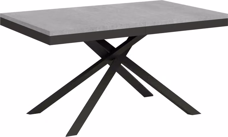 ITYHOME - Tavolo allungabile 160/264x90 cm Karida Evolution cemento telaio e gambe antracite
