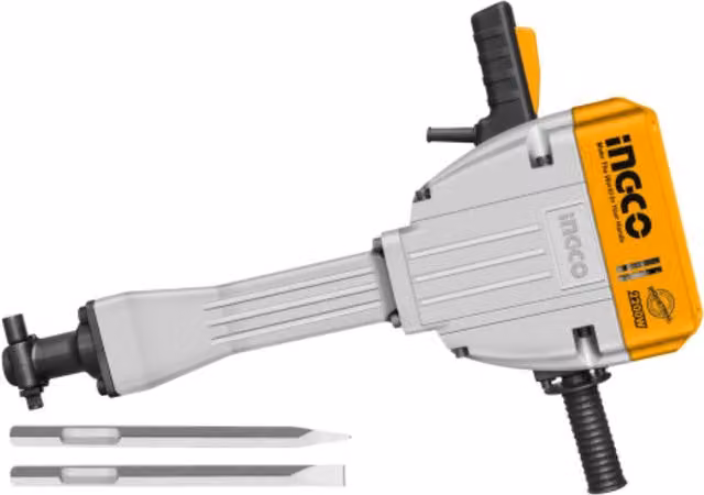 Martello demolitore Ingco da 2200W con sistema antivibrazione e 2 scalpelli