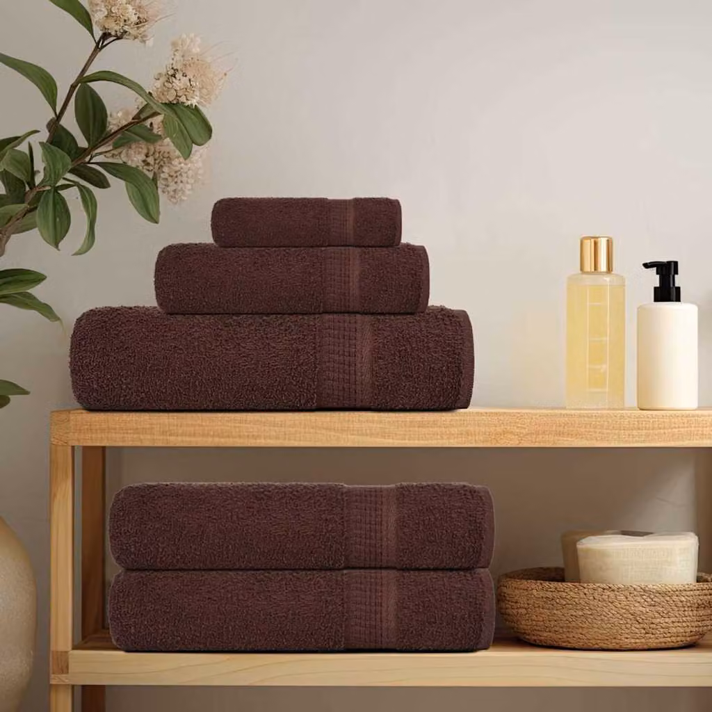 vidaXL Asciugamani FROGN 4 pz Marrone 100x200 cm 360 g/m²