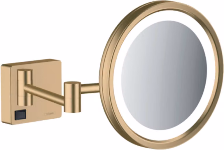 Specchio cosmetico a LED con ingrandimento 3x, finitura bronzo spazzolato