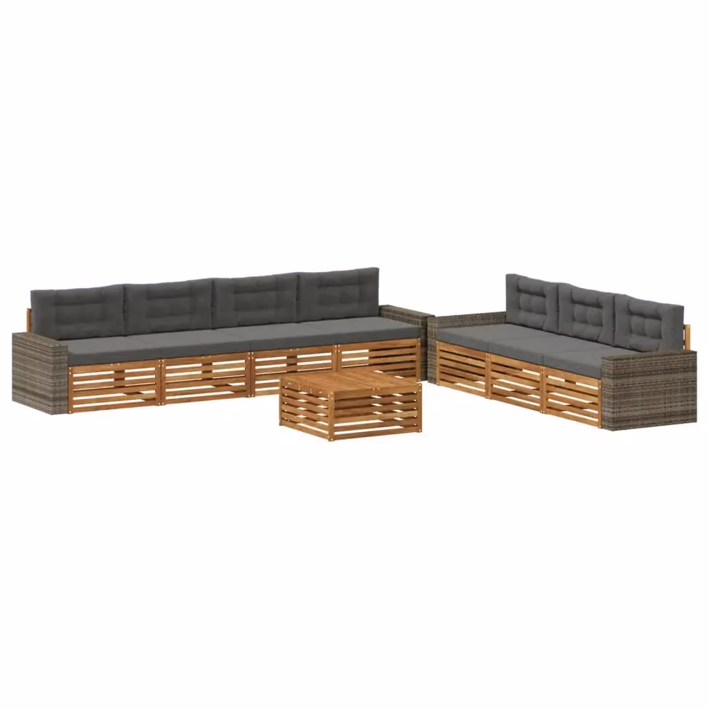 Set di divani da esterno vidaXL in legno di acacia e rattan, colore antracite – 2