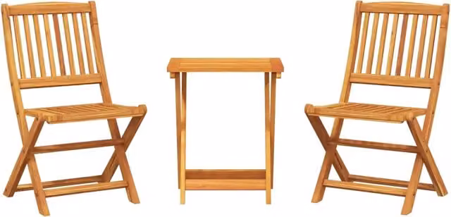 Set da Pranzo da Giardino Pieghevole 3 pz | Set Salotto da Giardino in Massello di Acacia