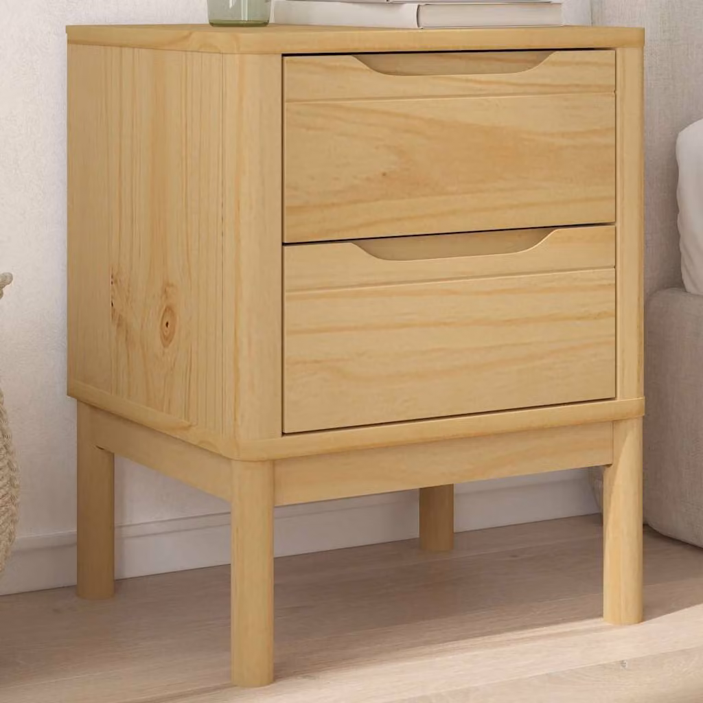 Comodino vidaXL FLORO in legno di pino color marrone cera L/P/H: 45 x 39 x 57 cm