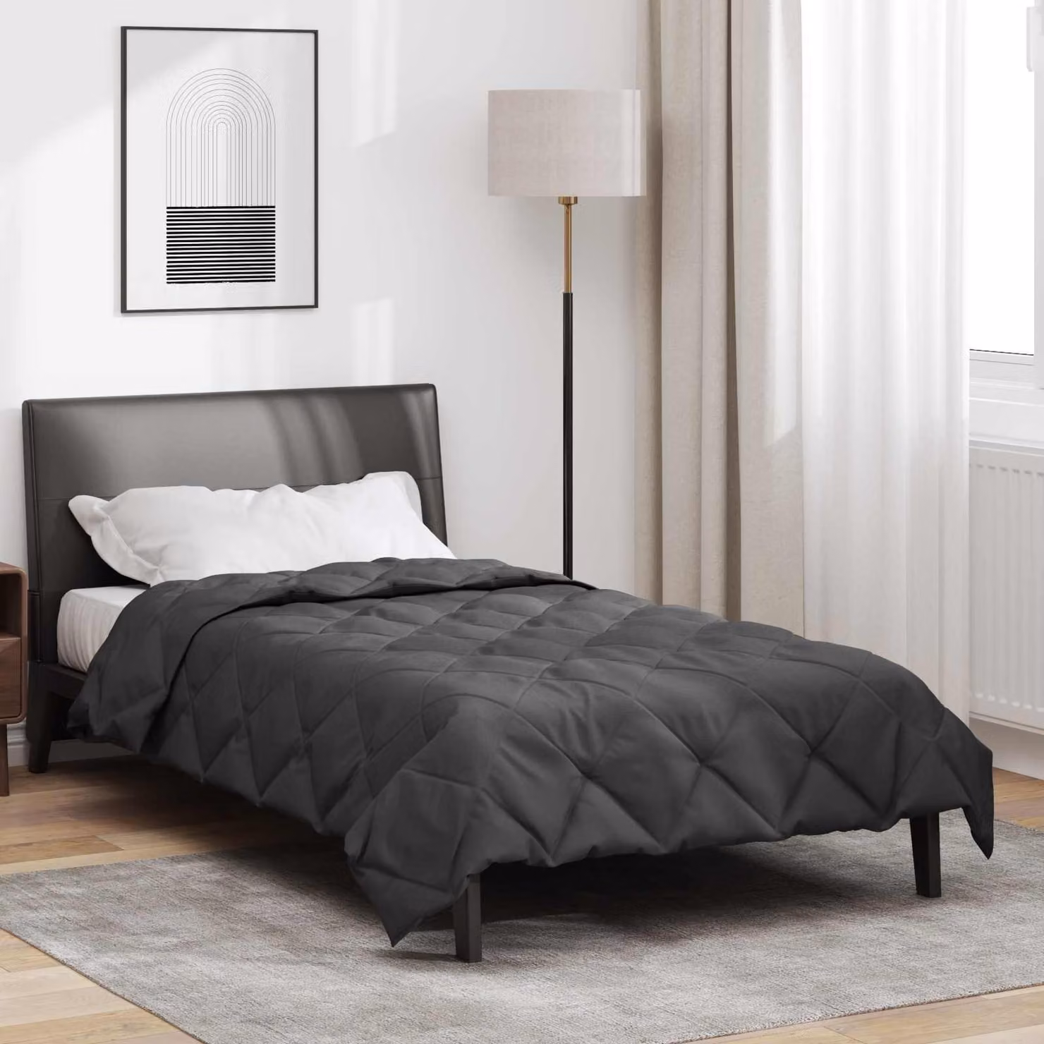 vidaXL Piumone Estivo in Microfibra Traspirante Antracite L: 155 cm, P: 220 cm