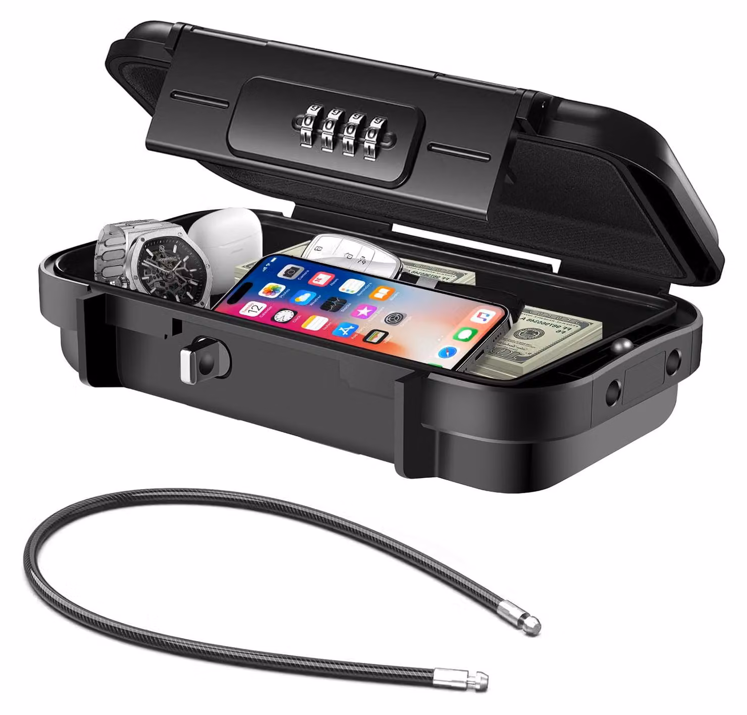 Cassaforte portatile con serratura a combinazione meccanica - 14x24x6 cm - Impermeabile