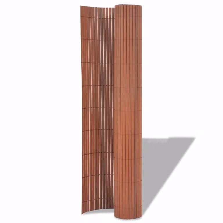 vidaXL Recinzione da giardino bifacciale in PVC 90 x 300 cm Marrone