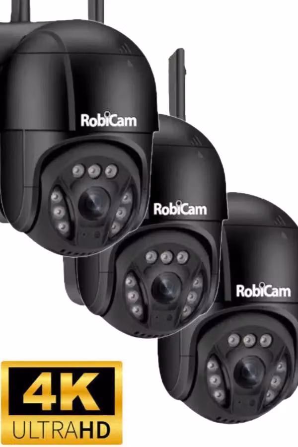 3 telecamere, 8MP, 4K, nere, RobiCam, iCsee, A13, Ultra HD