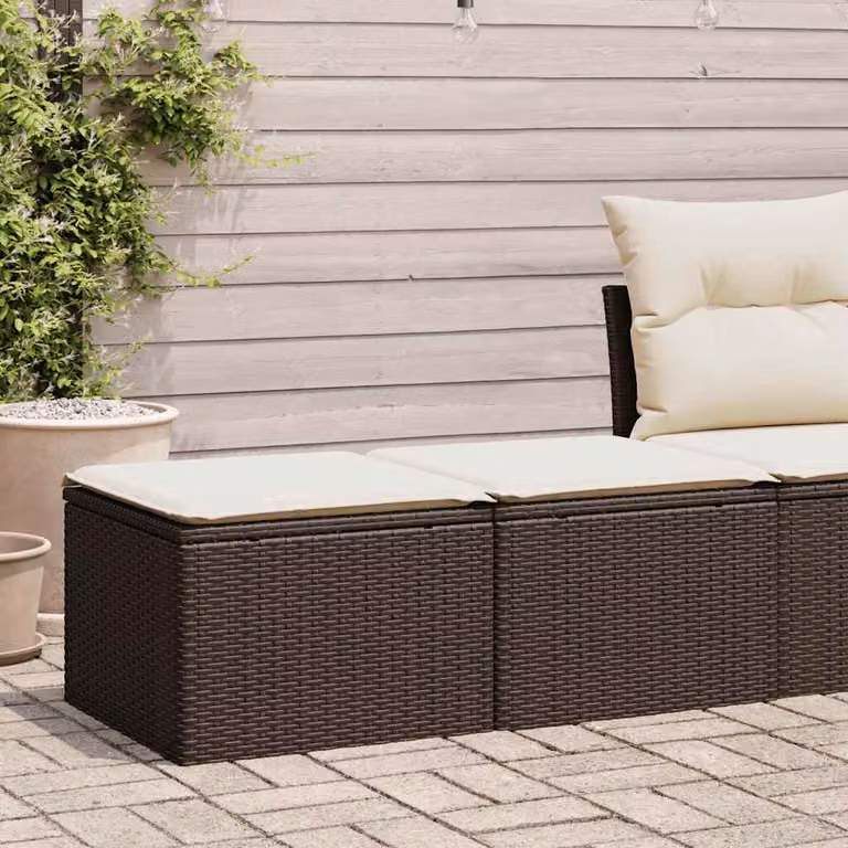 Maison Exclusive - Set Divano Giardino 4 pz con Cuscini Marrone Polyrattan Acacia