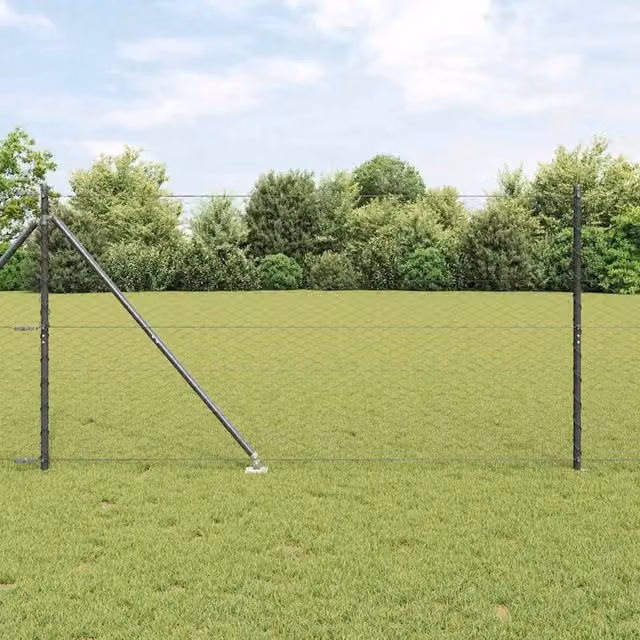 Recinzione esagonale con palo 50 x 1,4 m Grigio Rete 3353281