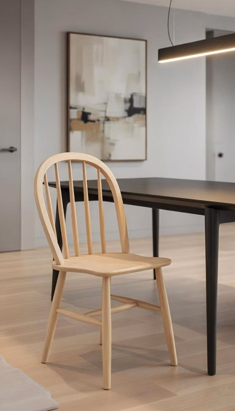 Sedia ergonomica in legno per sedersi comodamente nella zona pranzo