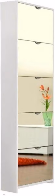 Scarpiera Koblenz 58x17x175 cm ante con specchio Koblenz bianco