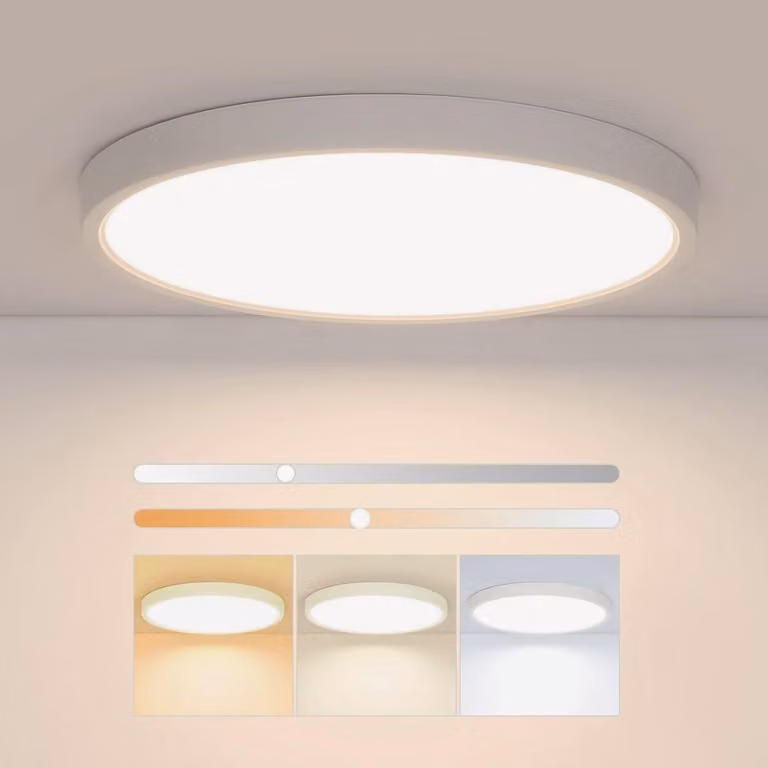 Lampada da soffitto a LED Osairous, diametro 40 cm, 36W, design piatto e rotondo, grado di protezione IP44 (resistente all'acqua)