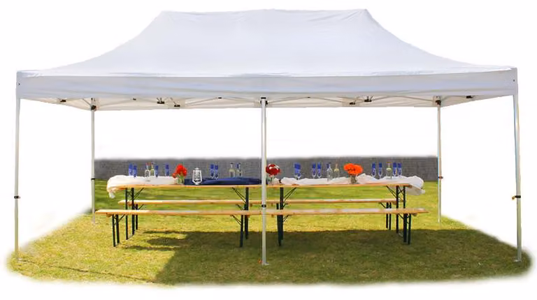 TOOLPORT 4x8m gazebo pieghevole PVC, PROFESSIONAL alluminio, bianco