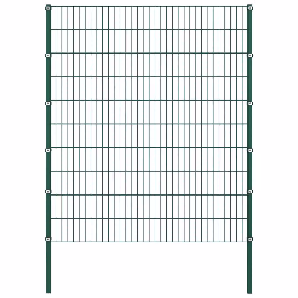 vidaXL Recinzione prefabbricata con pali in ferro, 1,7 x 2 metri, verde