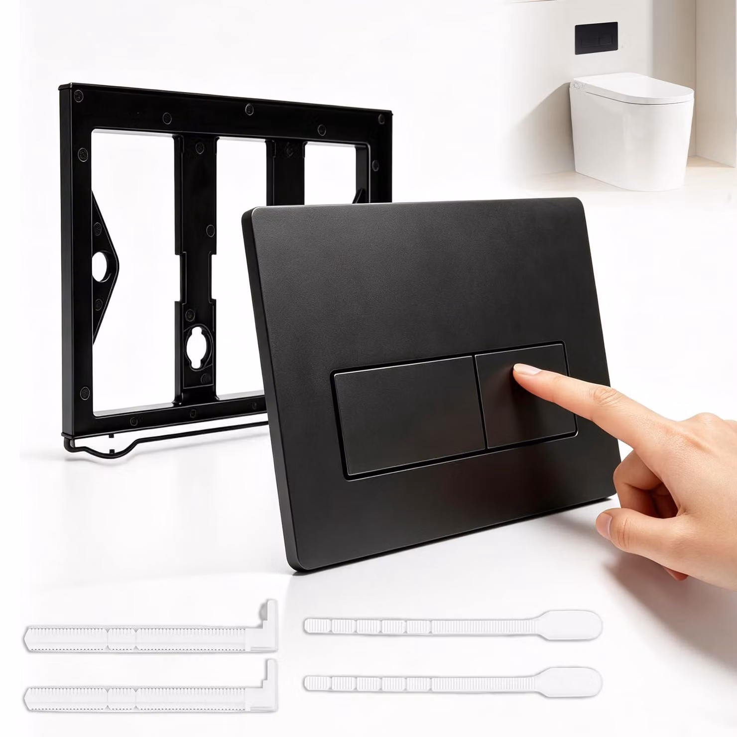 Pannello di controllo per WC della serie Sigma, a doppio scarico, in ABS, colore nero