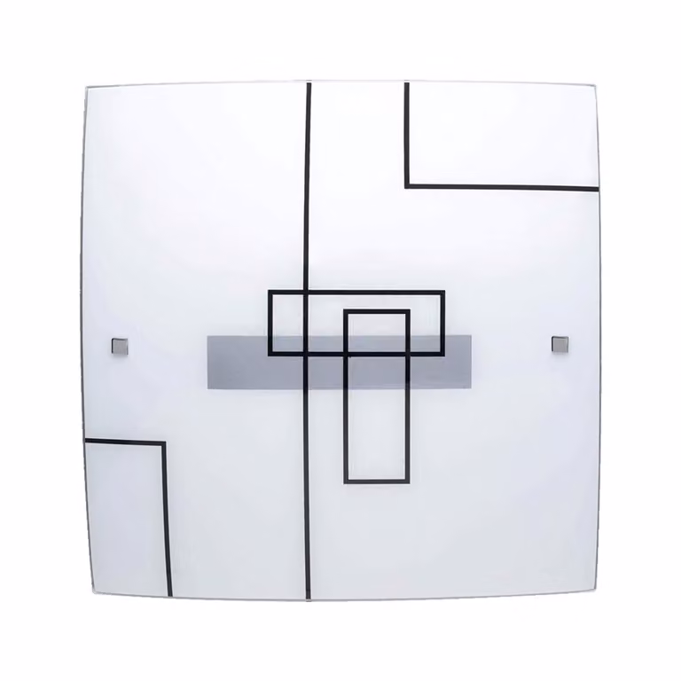 Plafoniera PRIX 1xE27/40W vetro bianco con decoro 28,5cmX28,5cm dimmerabile