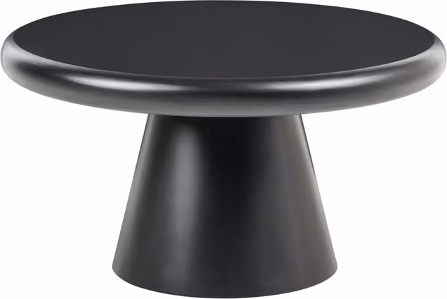 Tavolino da Caffè Rotondo Beliani Nero in MDF con Base a Colonna e Design Minimalista, Diametro: 80 cm, Altezza: 41 cm – 1