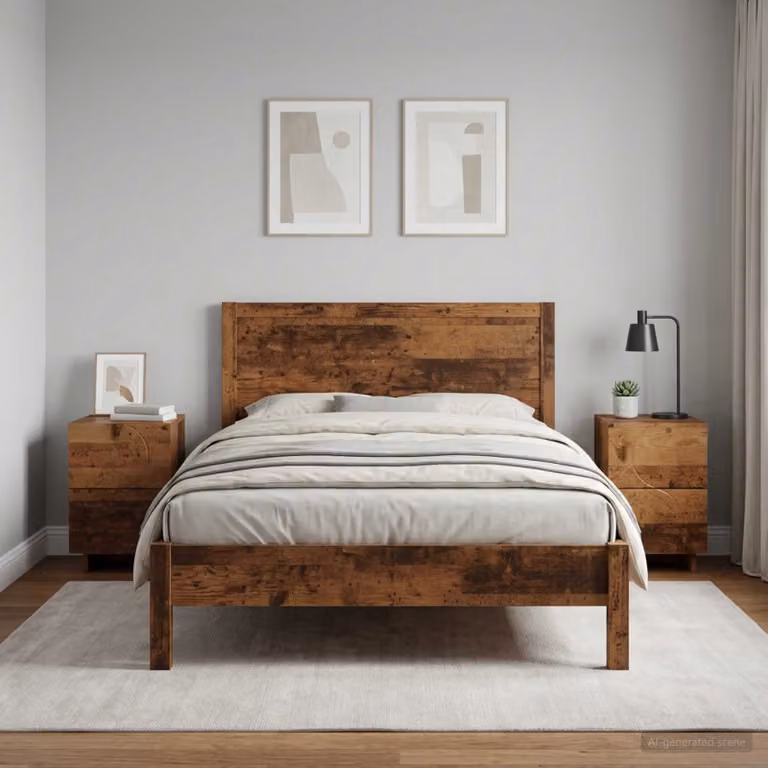 Set di 2 Armadi da Notte vidaXL in Legno Antico Marrone L 33,5 cm x P 34,5 cm x H 50 cm