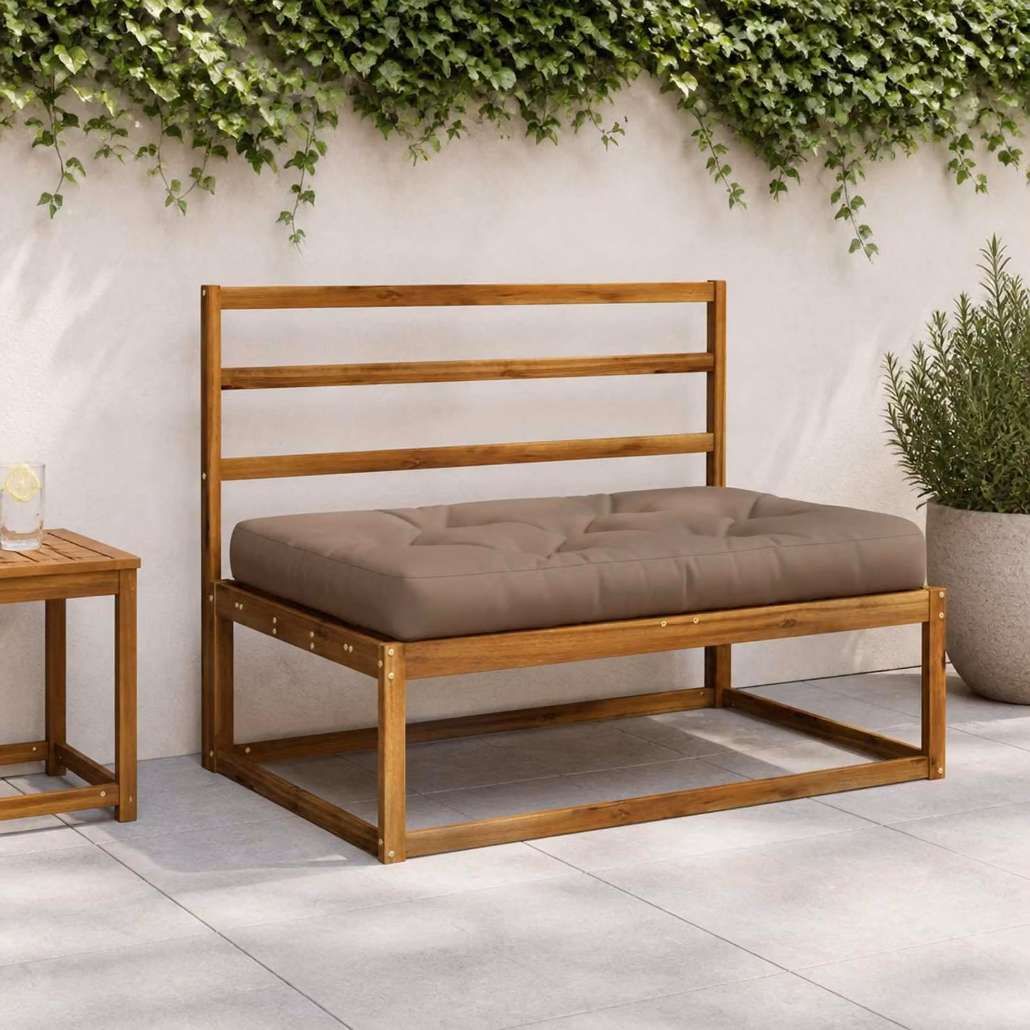 vidaXL Cuscino per Pallet VIANEN in Poliestere, Colore Tortora, L: 120 cm x P: 80 cm x H: 12 cm