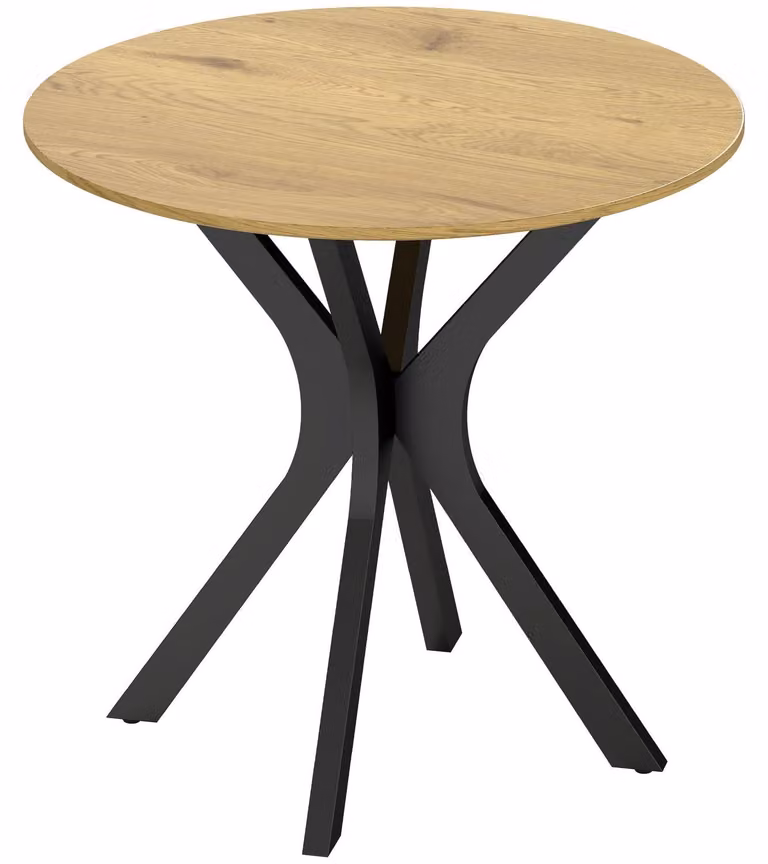 Tavolo da pranzo rotondo, design moderno, 78x78x75 cm, legno naturale