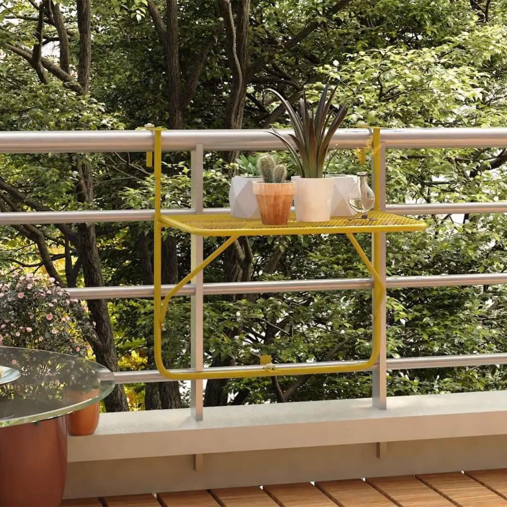 The Living Store Tavolo da balcone Golden 60x40 cm in acciaio