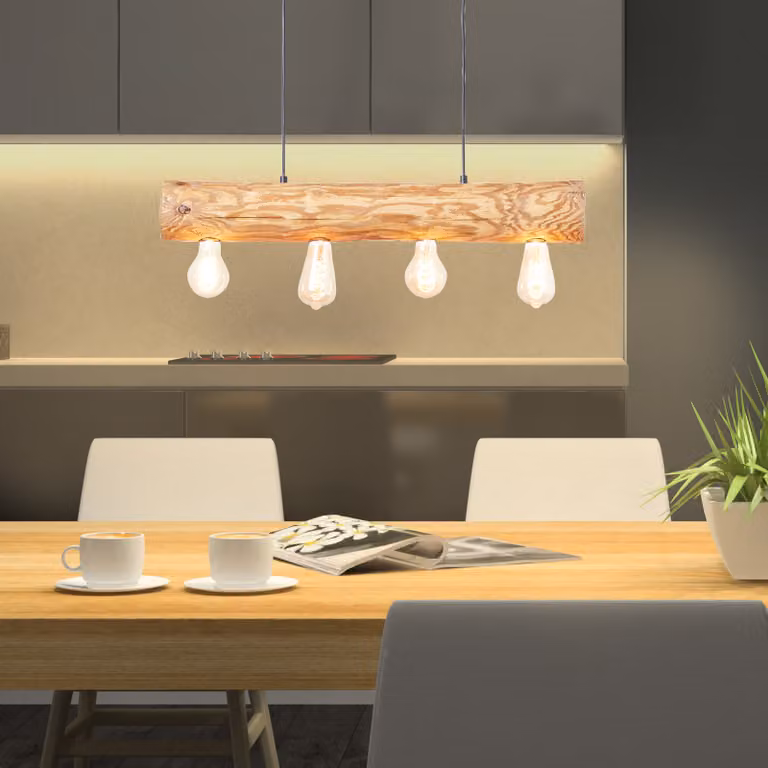BRILLANTE Lampada a sospensione Trabo 4flg rovere oliato 99432/35