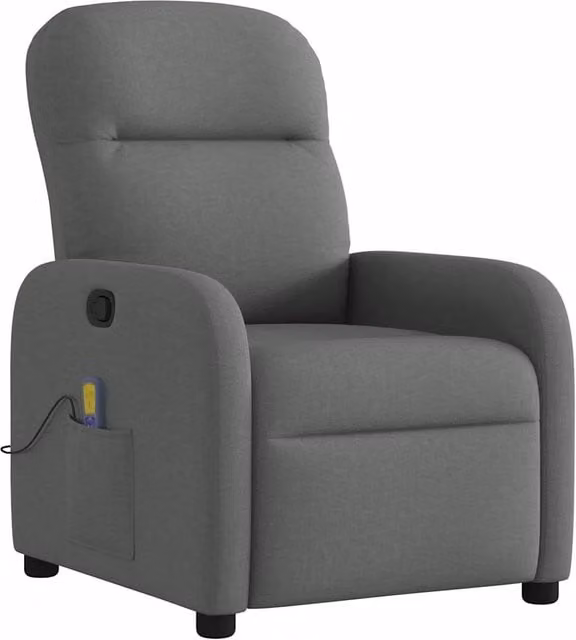 Poltrona reclinabile Massaggiante | Sedia Relax in tessuto grigio scuro