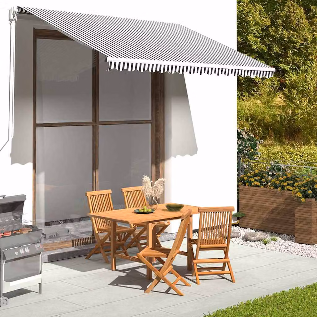 Tessuto di ricambio per tenda da sole vidaXL in poliestere, Antracite e Bianco, L: 330 cm, P: 245 cm – 1