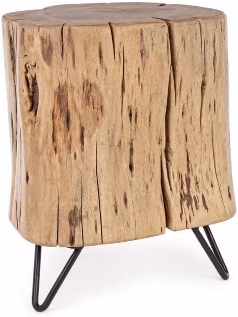 Sgabello Artur GIORDANOSHOP in legno di acacia e metallo marrone L: 35 cm, P: 33 cm, H: 41 cm