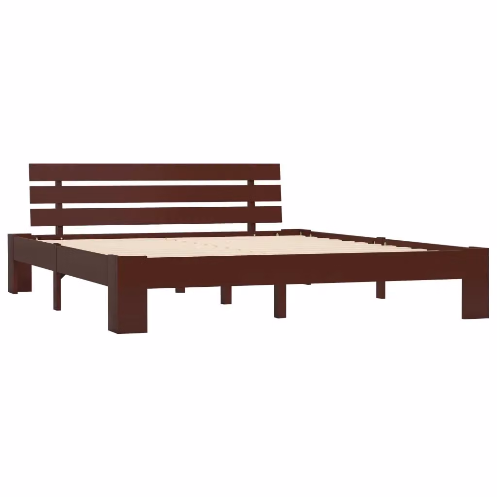 Struttura Letto Design Mania in Legno di Pino Marrone Scuro con Doghe Fisse L/P: 160 x 200 cm – 2