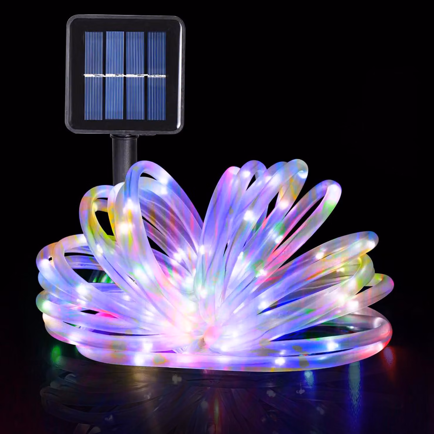 Catena luminosa solare, 12 metri, 100 LED, 8 modalità, impermeabile, multicolore