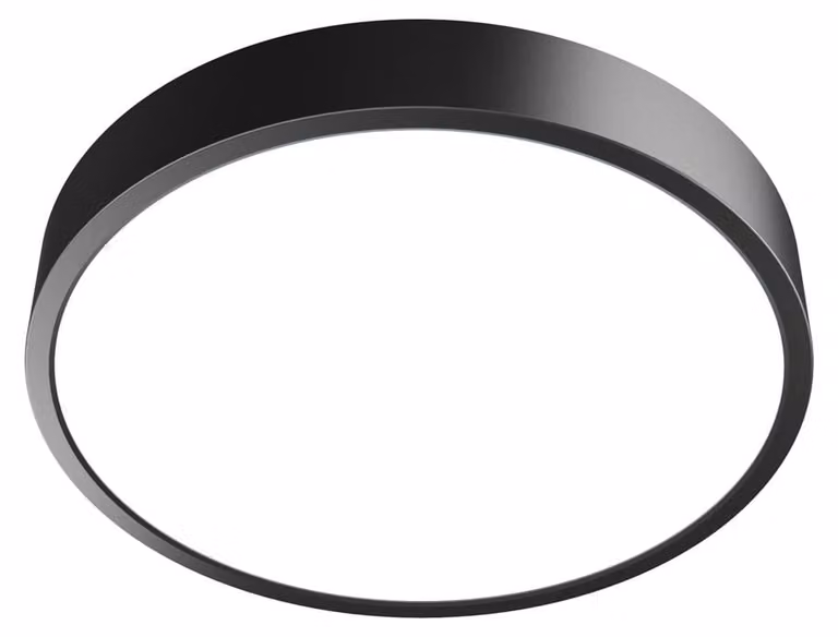 Plafoniera LED rotonda Botta nera 24W, luce bianca regolabile 2400 lm, plastica, dimensioni: 4,5 x 30 x 30 cm, IP44, Italux