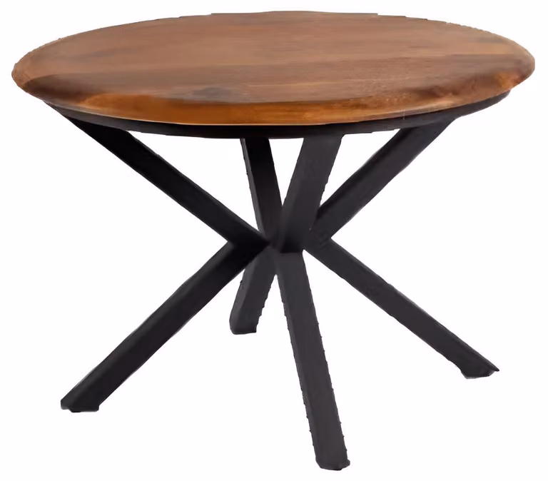 Minimalistischer Esstisch aus Holz mit modernem Metallgestell