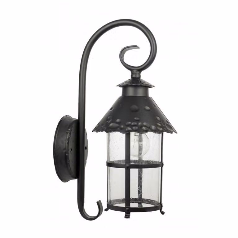 Lampada da parete retrò per esterni 1xE27 nero IP23 SU-MA Toledo K 3012/1/R