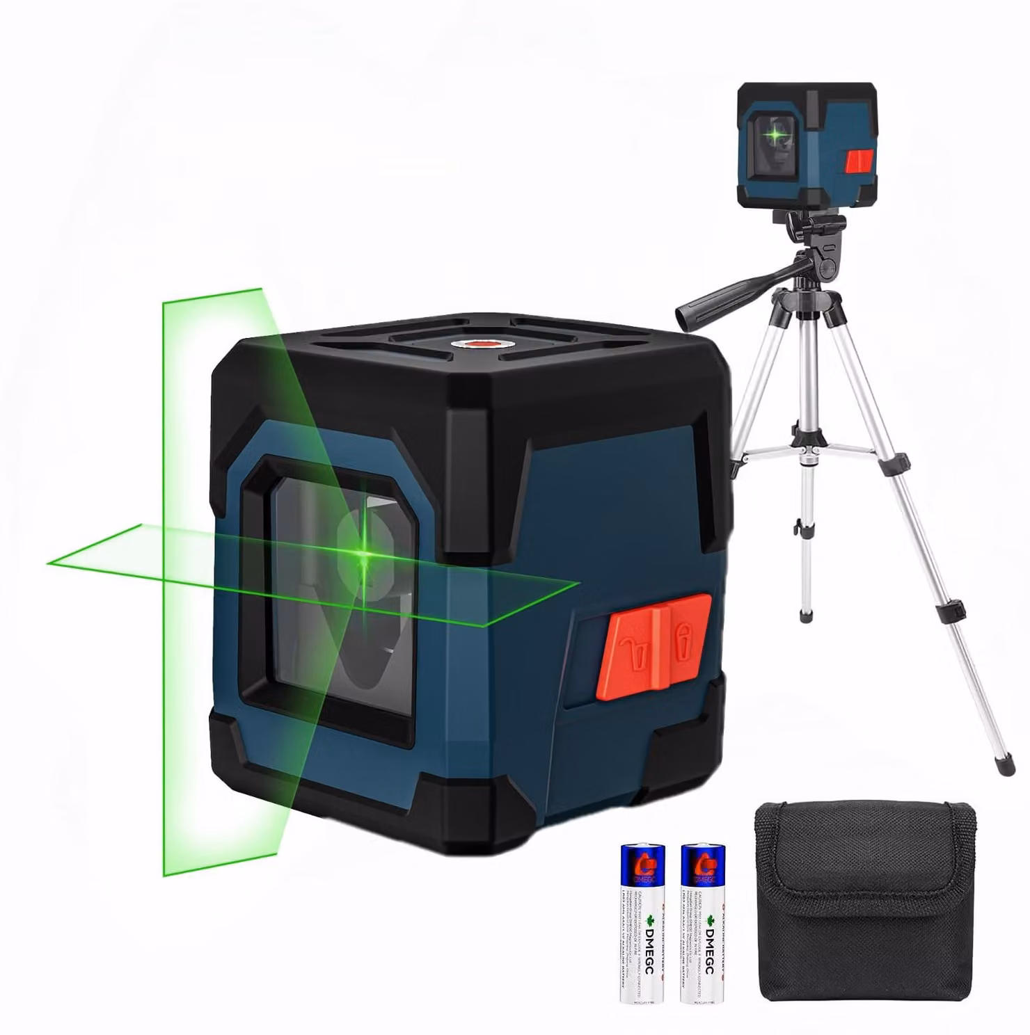 Livella laser a croce - Laser verde con treppiede - Ideale per edilizia e lavori di bricolage