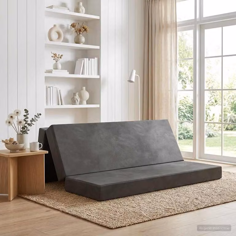 vidaXL Divano Letto Pieghevole Moderno Grigio L: 180 cm, P: 67 cm, H: 45 cm