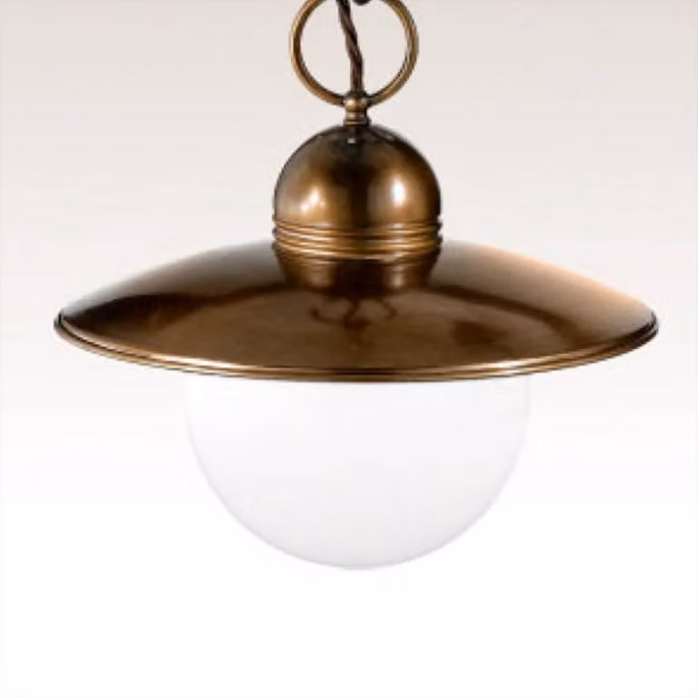 Cremasco Lampada a sospensione TAVERNA, dimmerabile, Ottone / Oro, Soggiorno / Sala da pranzo, Ottone, Campagna / Rustiche, Lampada a sospensione