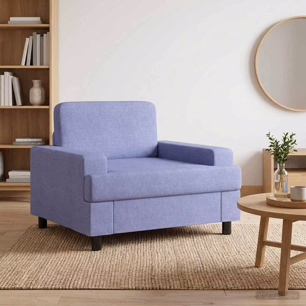 Poltrona lounge moderna vidaXL in tessuto blu con braccioli