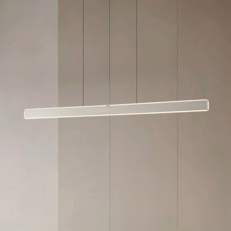 Lucande Lampada LED a sospensione Arvon, colore alluminio, 117 cm, dimmerabile, Arvon Lucande, dimmerabile, Alluminio / Grigio / Zincato, Soggiorno / Sala da pranzo, Metallo, Moderno