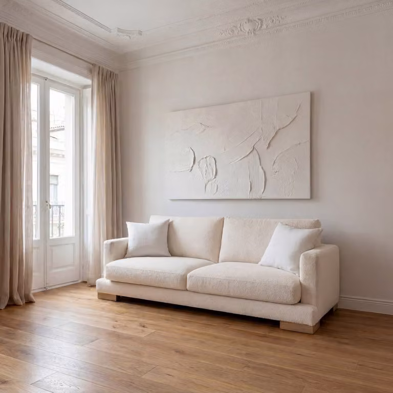 Divano 4 posti Banak Luxor beige in tessuto con cuscini inclusi e coperture rimovibili
