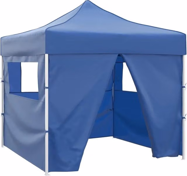 Tenda Pieghevole vidaxl Blu con 4 Pareti L 3 x P 3 m